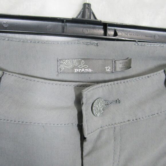 Prana Pants Womens 12 Gray Convertible Hiking Outdoor Zip Off Cargo Lightweight - Picture 4 of 13